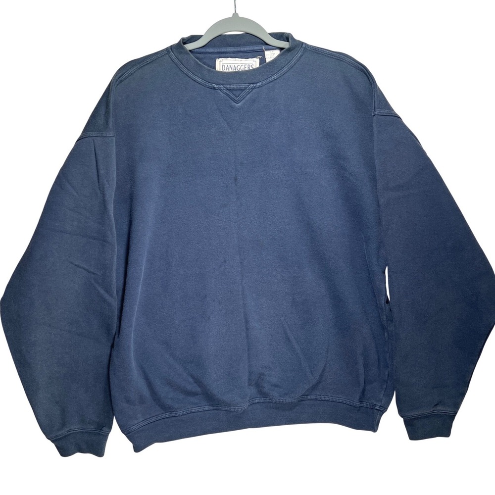VTG 90s Danaggers Crewneck Sweatshirt Mens‎ Large 1997 Navy Cotton Blend USA